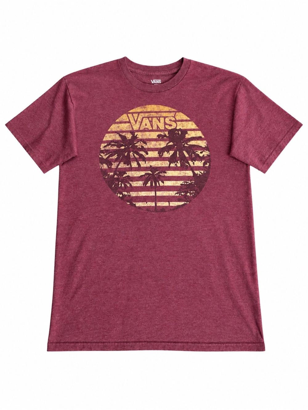 Vans Maroon Sunset Palm Tree Graphic T-Shirt Men’s Medium